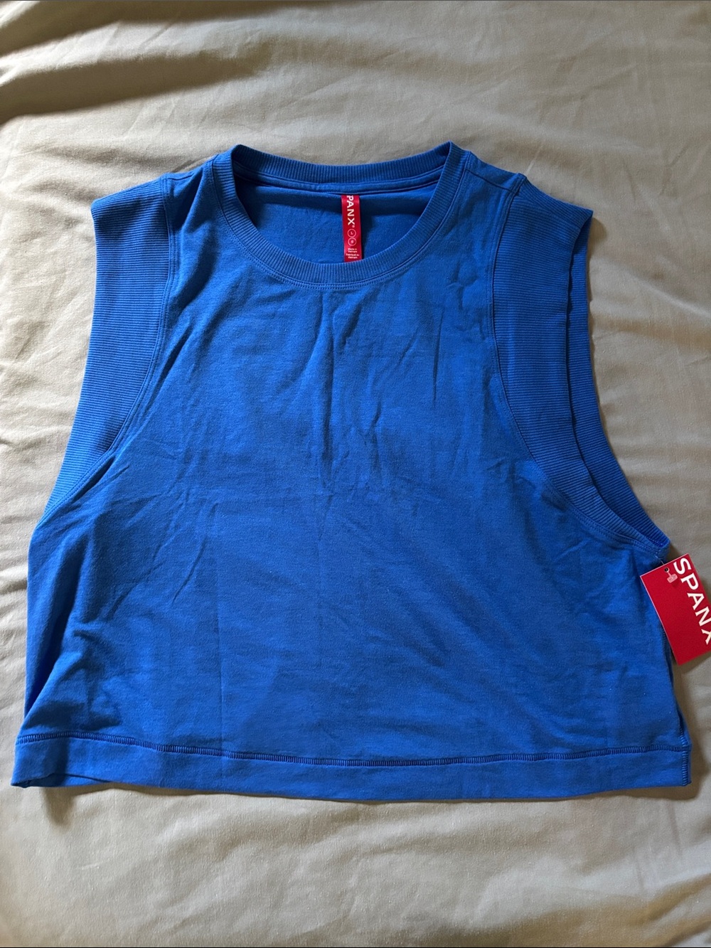 SPANX Royal Blue Cropped Muscle Tank AirEssentials